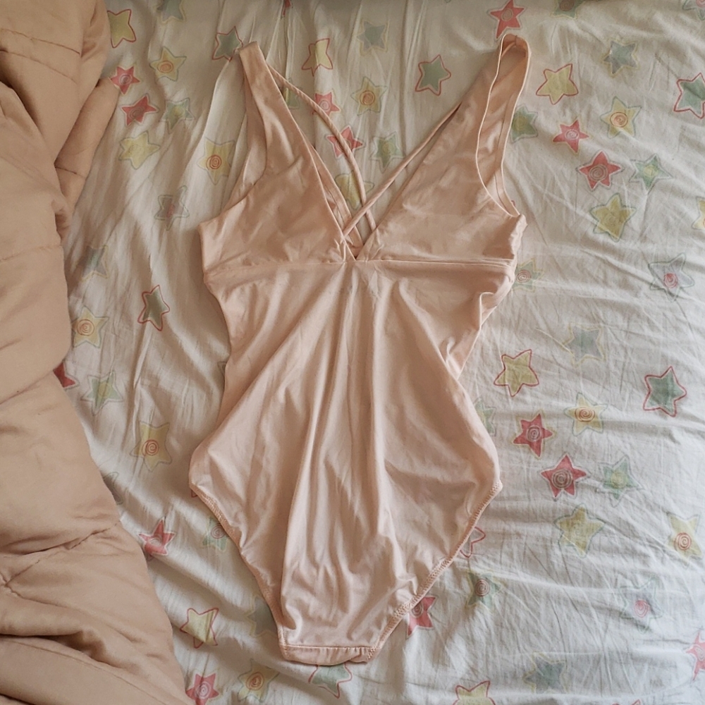 Satiny pink bodysuit aerie